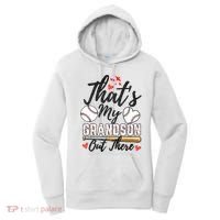 ThatS My Grandson Out There Baseball Grandma MotherS Day Women's Hoodie thumb 0
