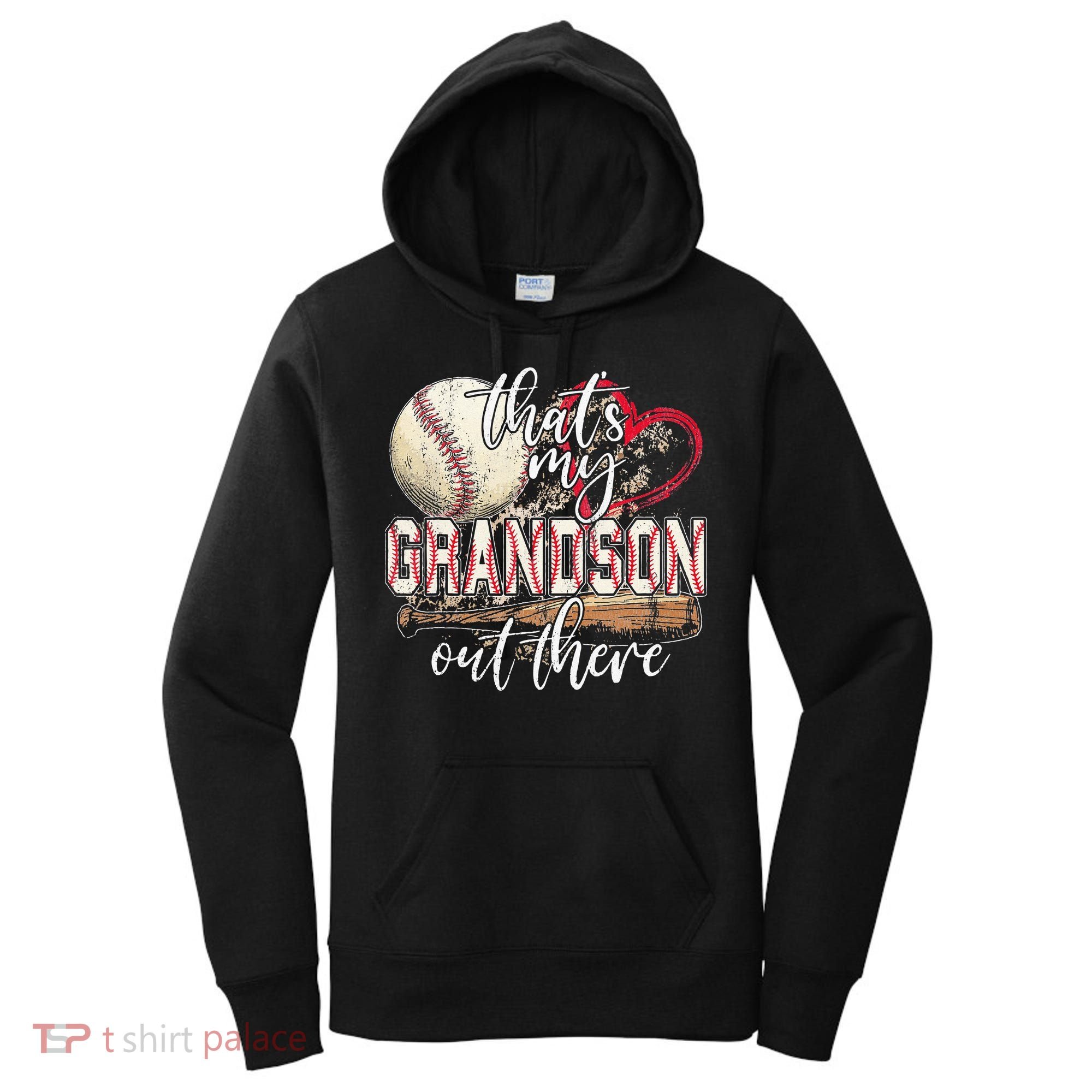 Thats My Grandson Out There Baseball Grandma Mothers Day Women's Hoodie