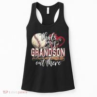 Thats My Grandson Out There Baseball Grandma Mothers Day Women's Tank Top thumb 0