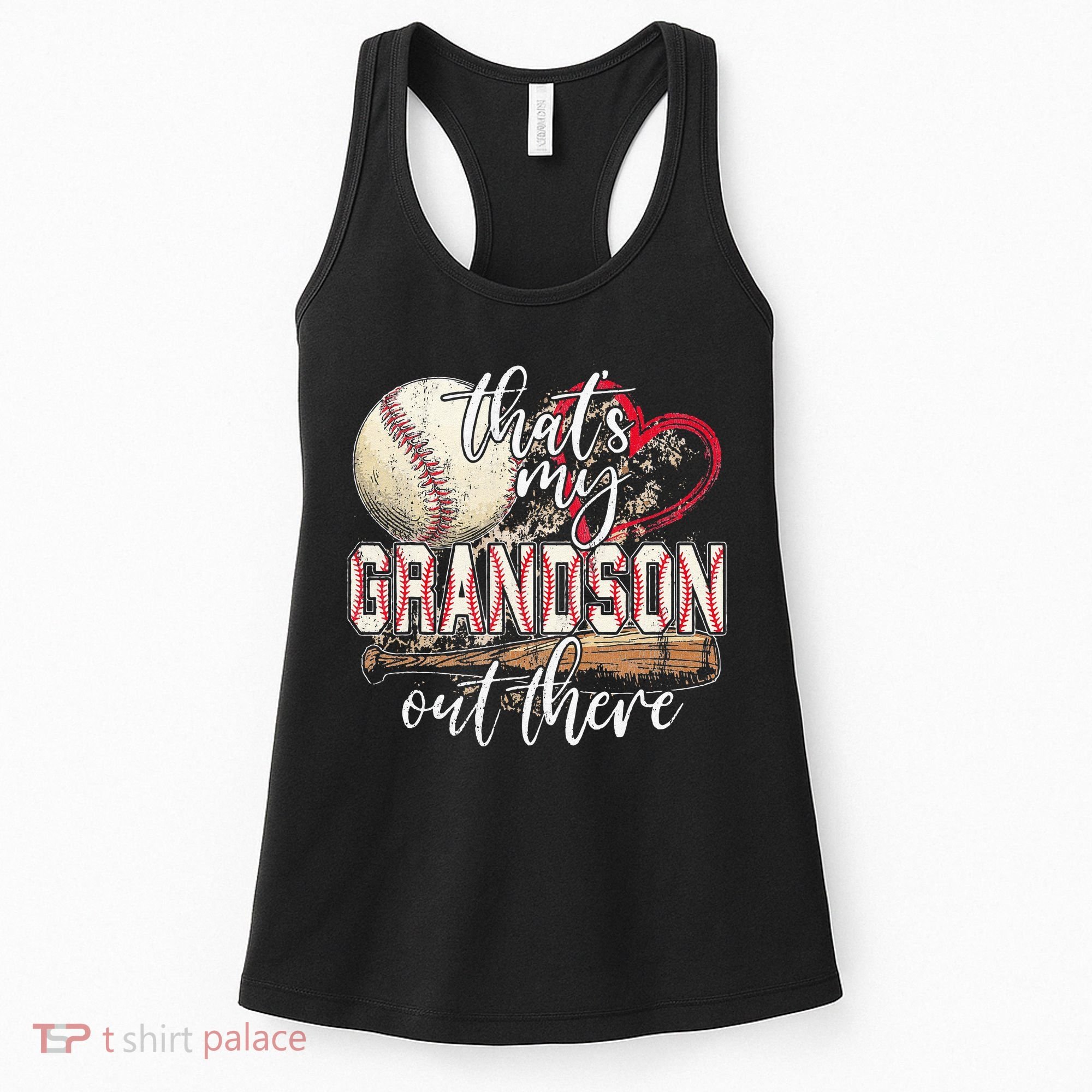 Thats My Grandson Out There Baseball Grandma Mothers Day Women's Tank Top
