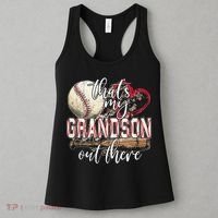 Thats My Grandson Out There Baseball Grandma Mothers Day Women's Tank Top thumb 3
