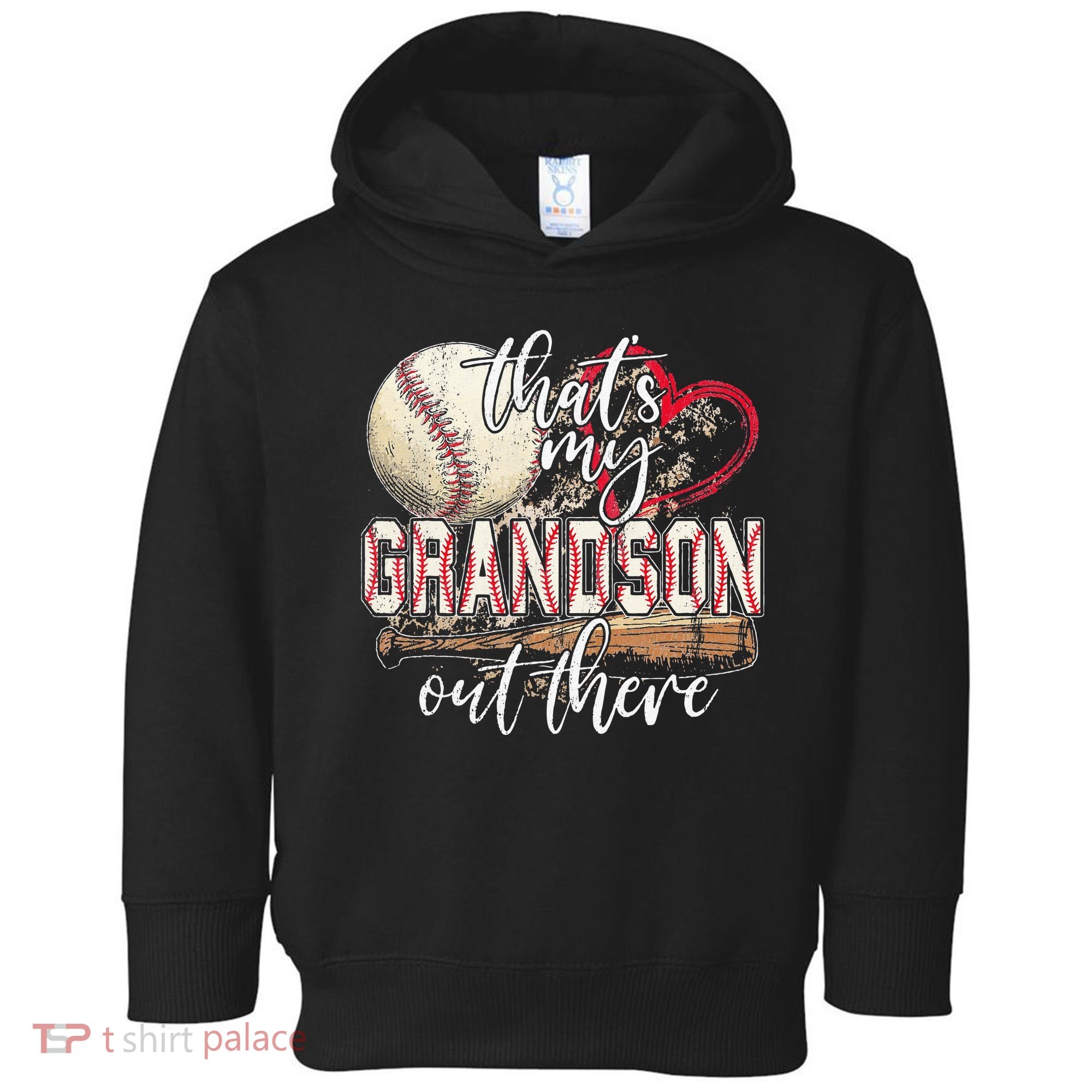 Thats My Grandson Out There Baseball Grandma Mothers Day Toddler Hoodie