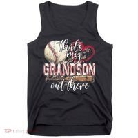 Thats My Grandson Out There Baseball Grandma Mothers Day Tank Top thumb 0