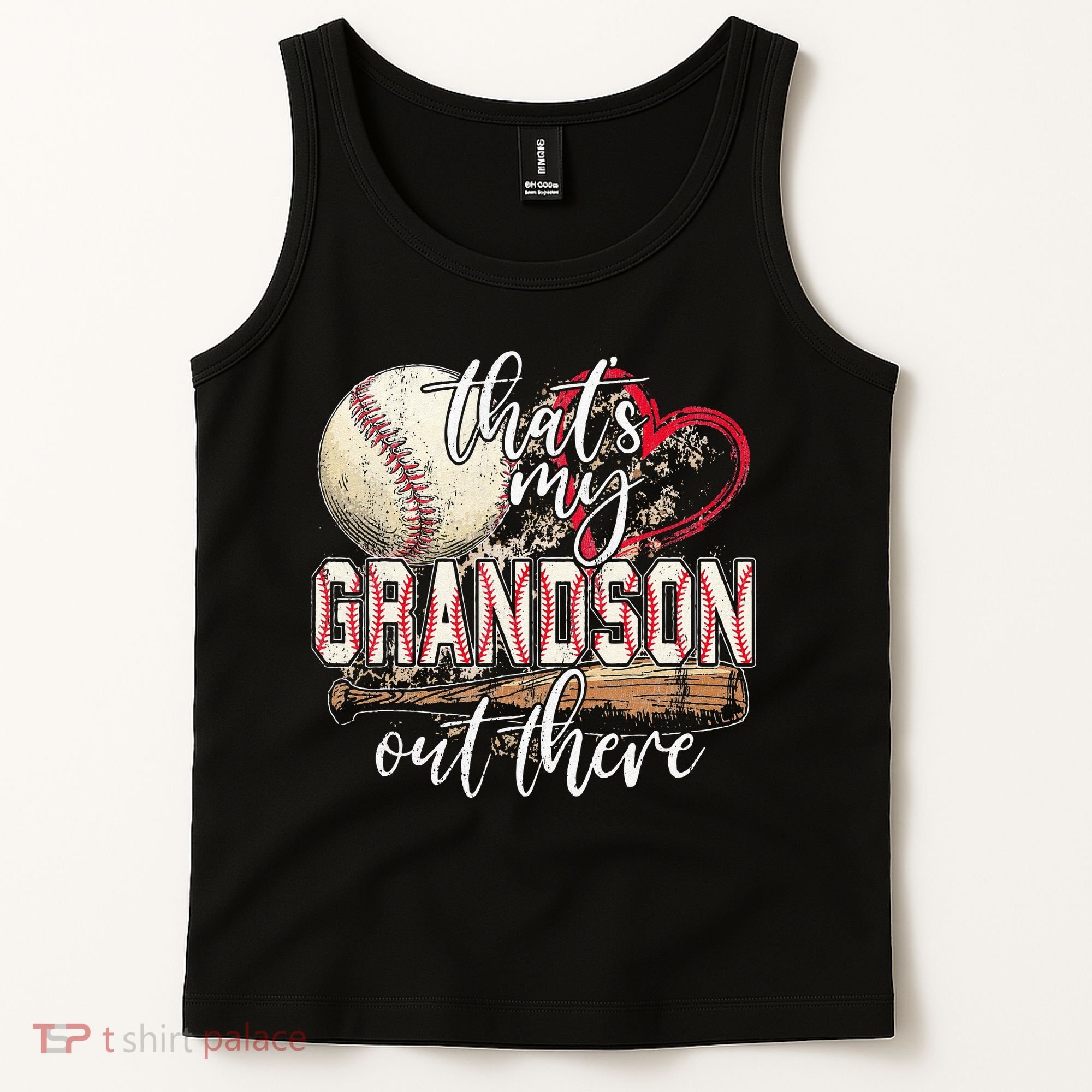 Thats My Grandson Out There Baseball Grandma Mothers Day Tank Top