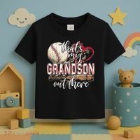 Thats My Grandson Out There Baseball Grandma Mothers Day Toddler T-Shirt thumb 3