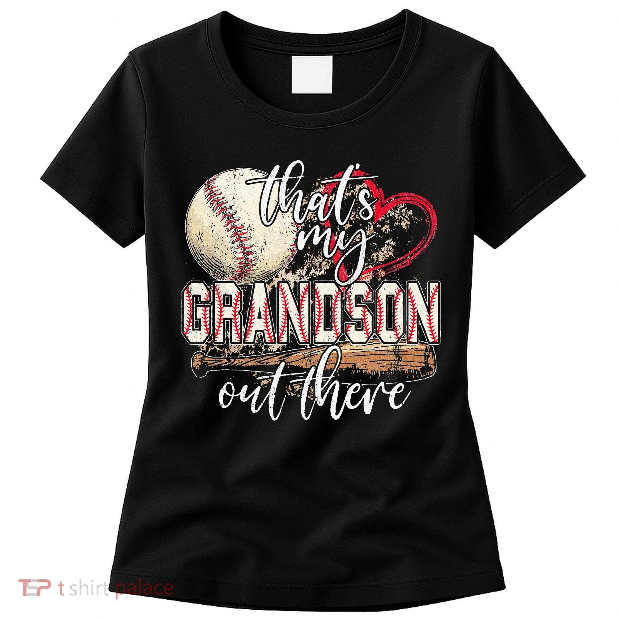 Thats My Grandson Out There Baseball Grandma Mothers Day Women's T-Shirt