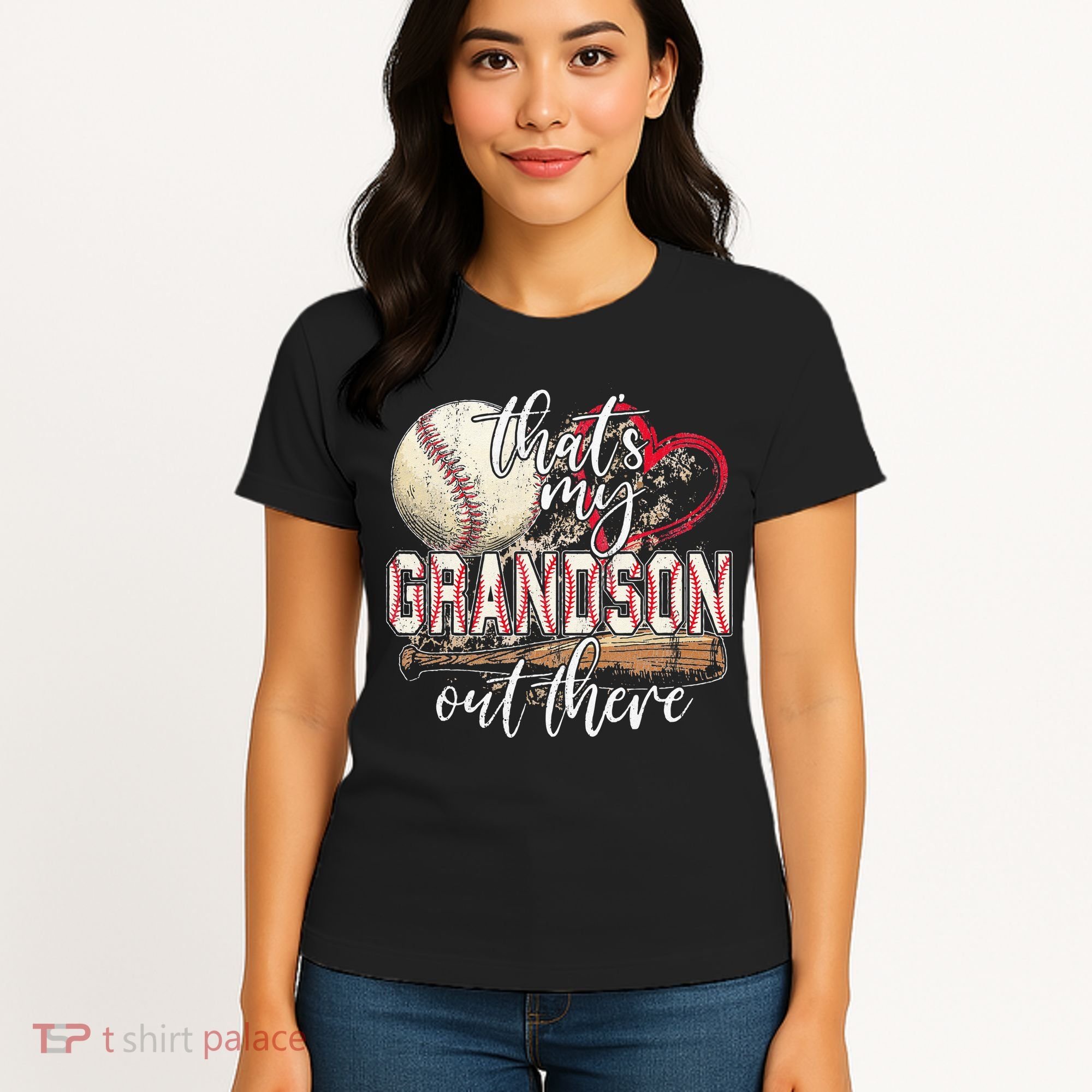 Thats My Grandson Out There Baseball Grandma Mothers Day Women's T-Shirt