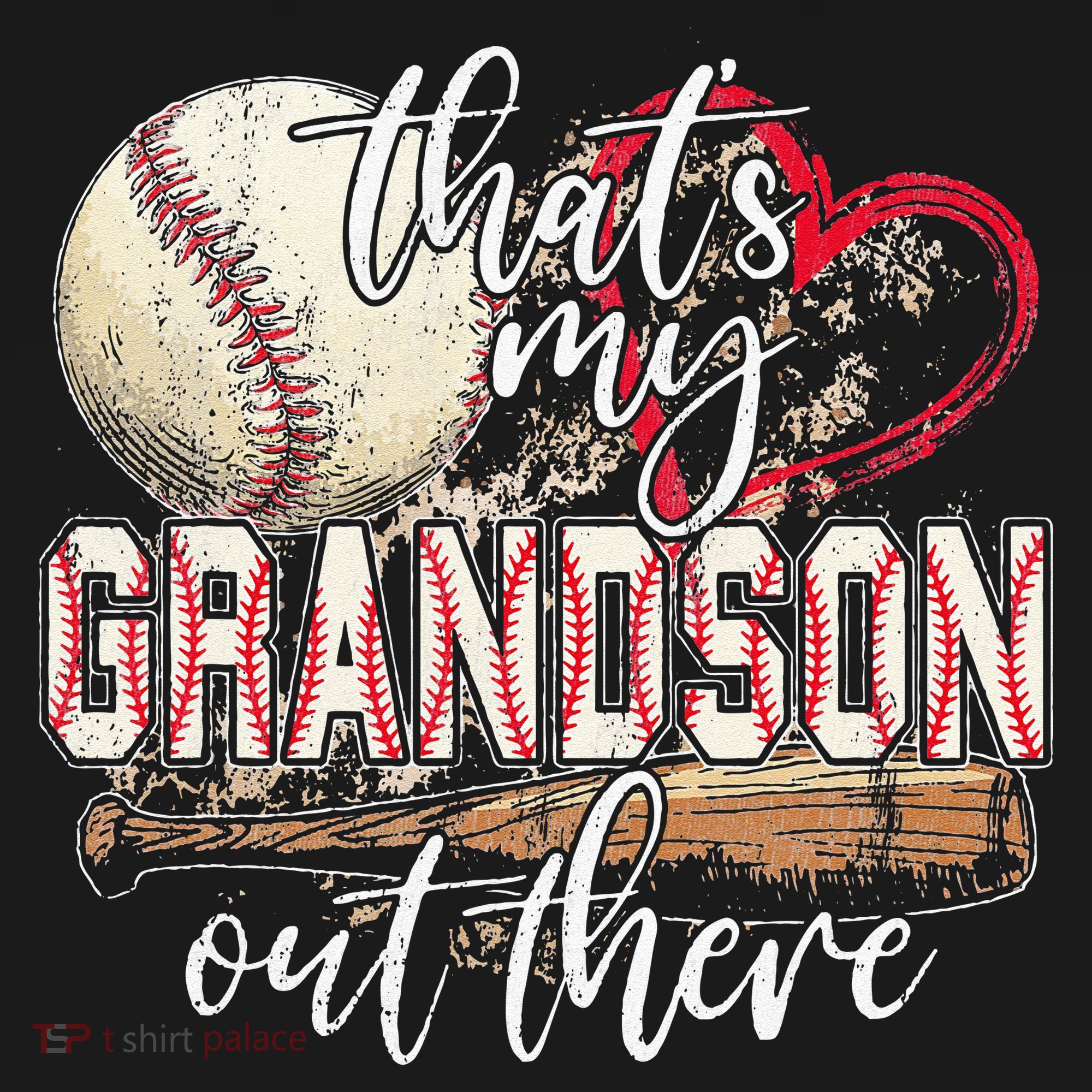 Thats My Grandson Out There Baseball Grandma Mothers Day Women's Tri-Blend 3/4-Sleeve Raglan Shirt
