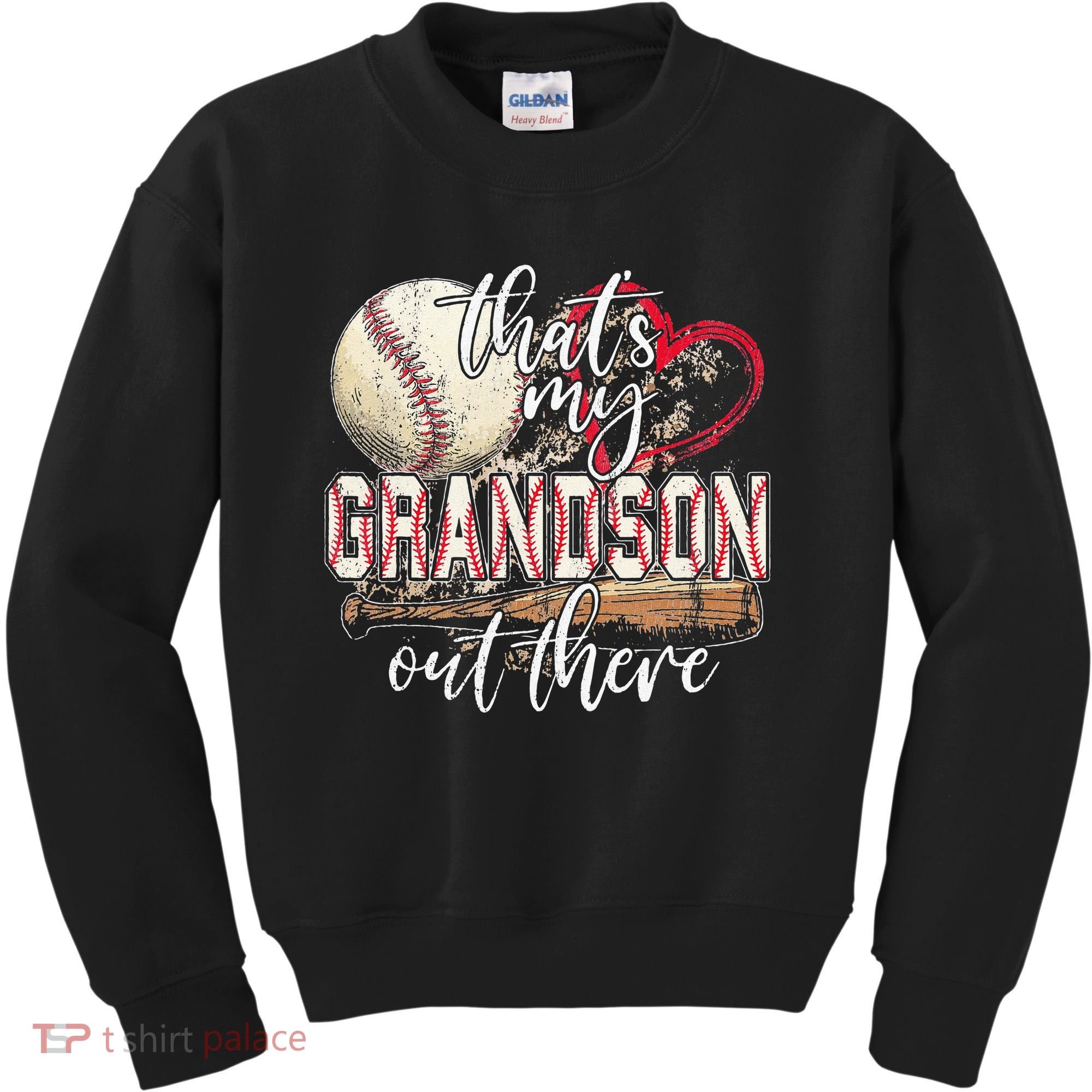 Thats My Grandson Out There Baseball Grandma Mothers Day Kids Sweatshirt