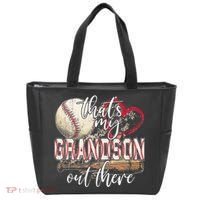 Thats My Grandson Out There Baseball Grandma Mothers Day Tote Bag thumb 0