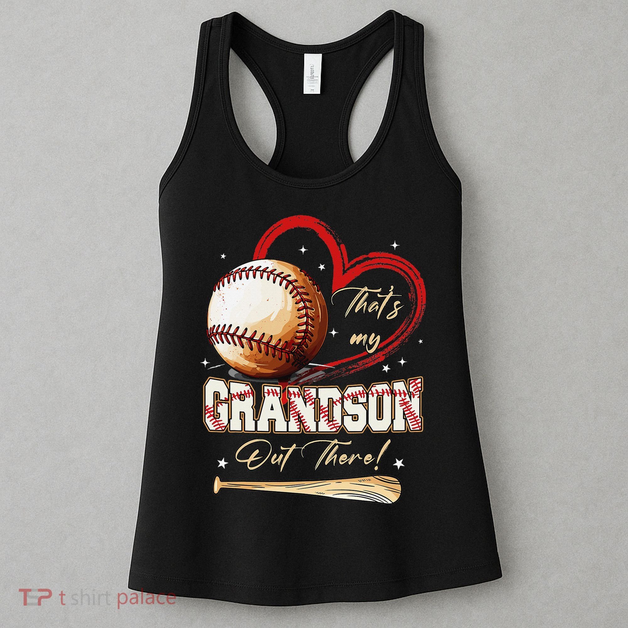 Thats My Grandson Out There Baseball Grandma Mothers Day Women's Tank Top