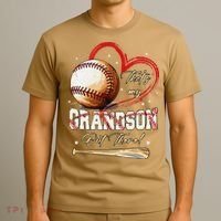 Thats My Grandson Out There Baseball Grandma Mothers Day T-Shirt thumb 3