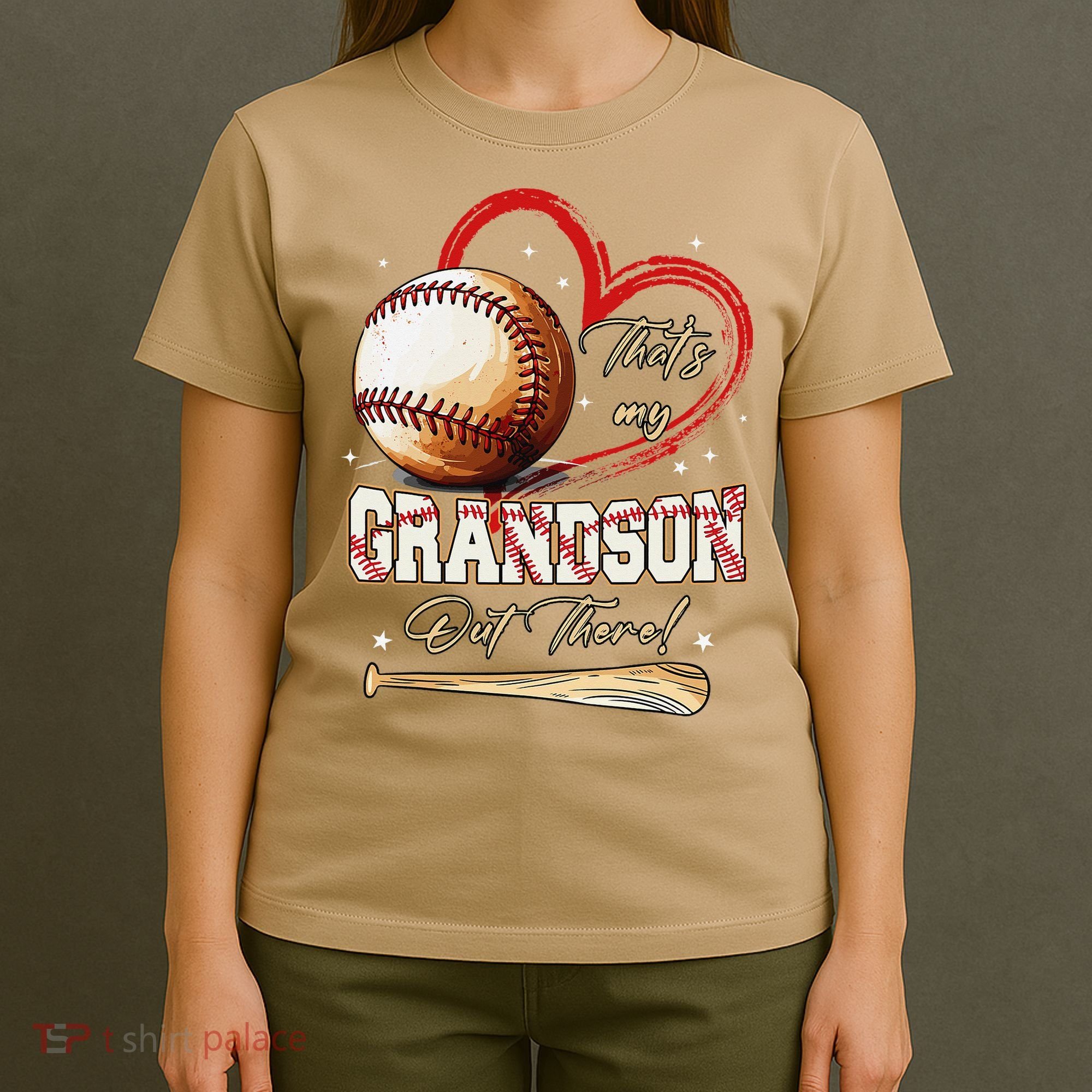 Thats My Grandson Out There Baseball Grandma Mothers Day T-Shirt