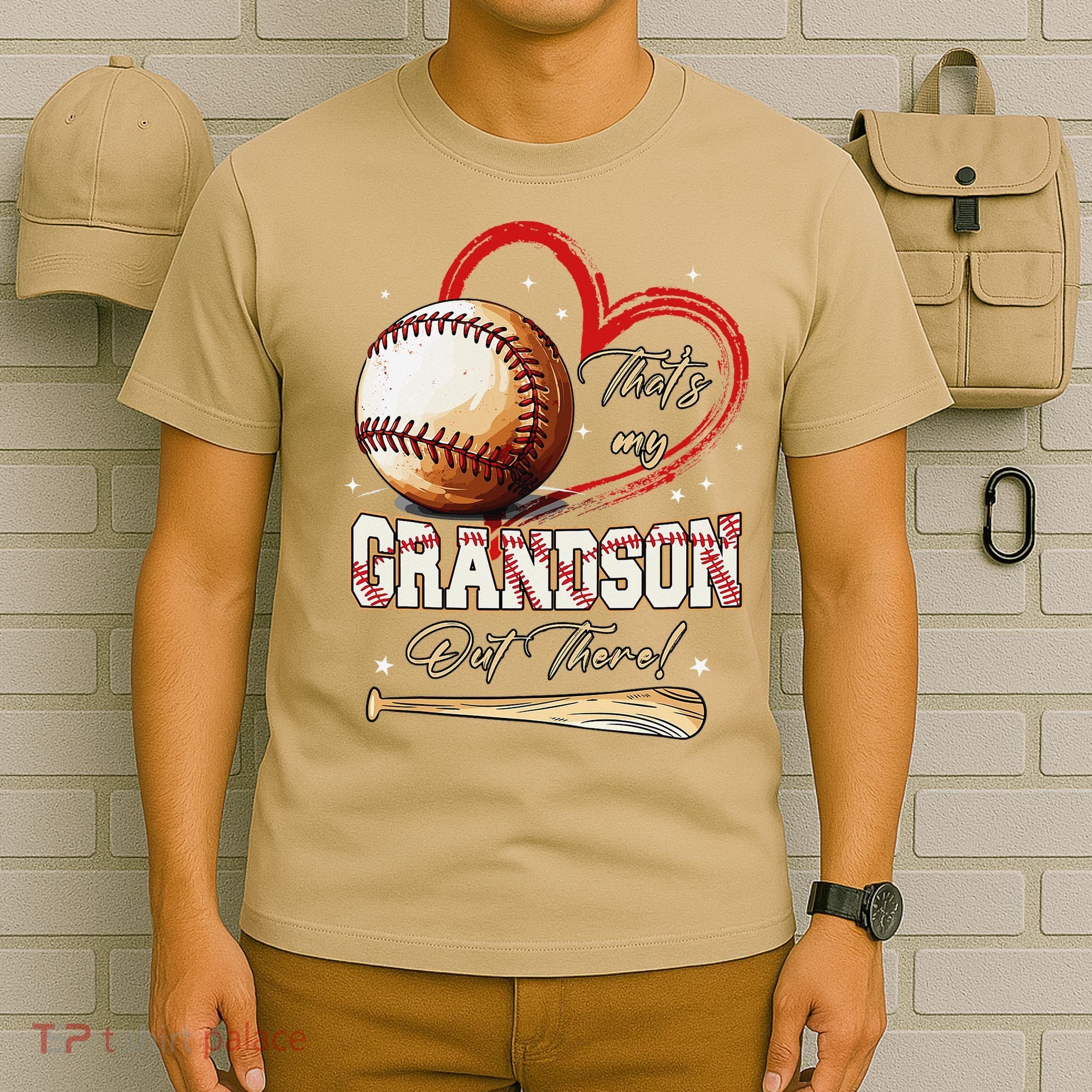 Thats My Grandson Out There Baseball Grandma Mothers Day T-Shirt