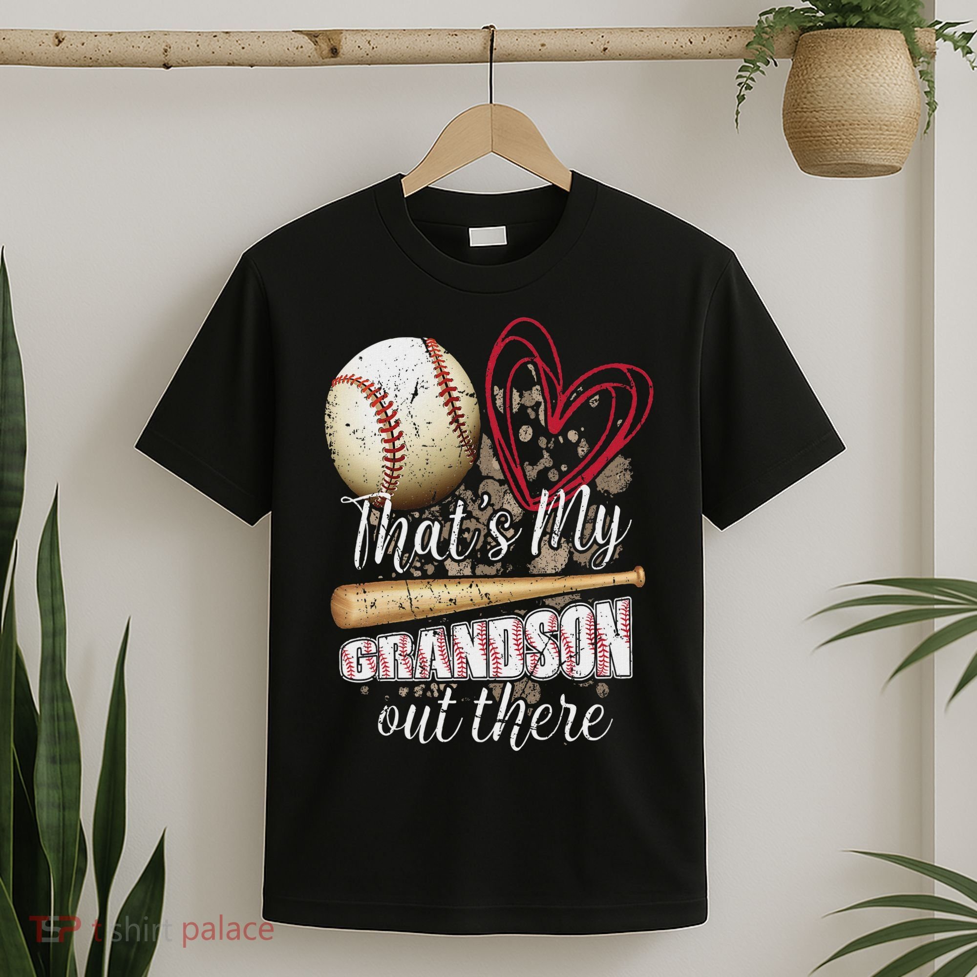 Thats My Grandson Out There Cool Family Baseball Biggest Fan T-Shirt