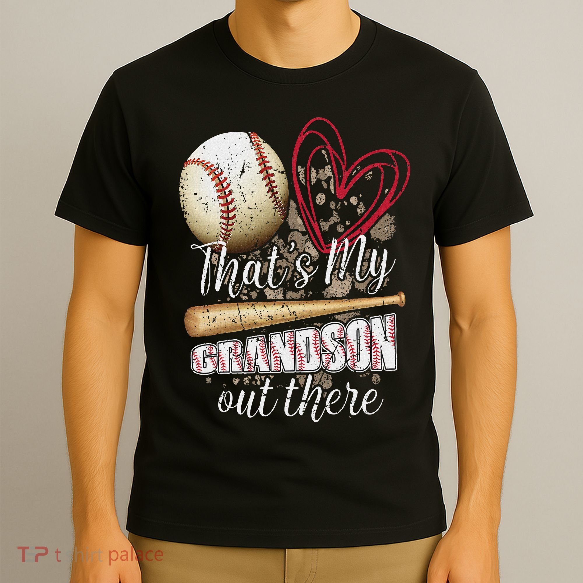 Thats My Grandson Out There Cool Family Baseball Biggest Fan T-Shirt
