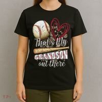 Thats My Grandson Out There Cool Family Baseball Biggest Fan T-Shirt thumb 4