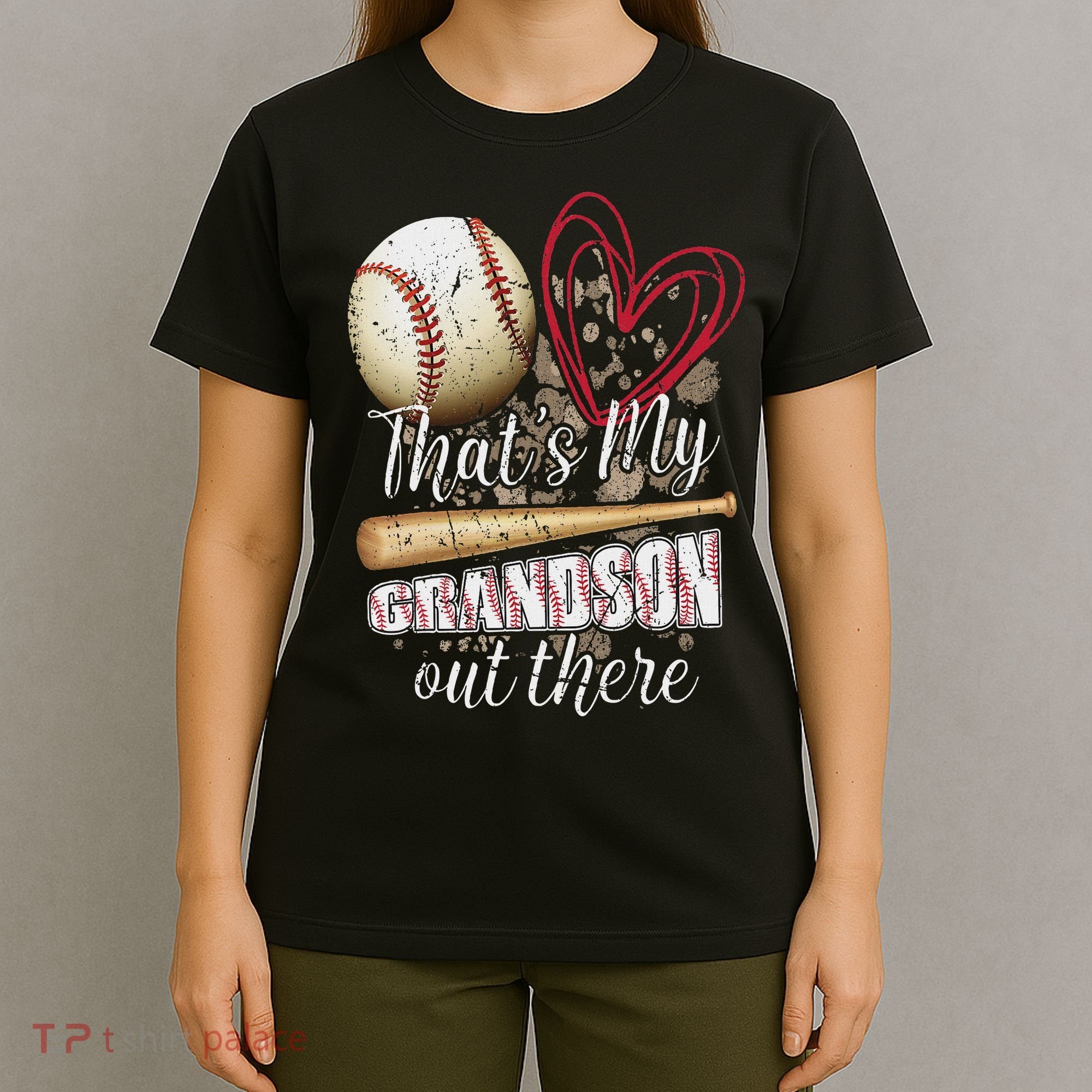 Thats My Grandson Out There Cool Family Baseball Biggest Fan T-Shirt