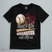 Thats My Grandson Out There Cool Family Baseball Biggest Fan T-Shirt thumb 5