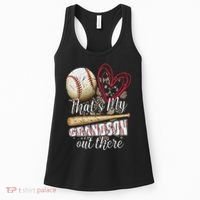 Thats My Grandson Out There Cool Family Baseball Biggest Fan Women's Tank Top thumb 0