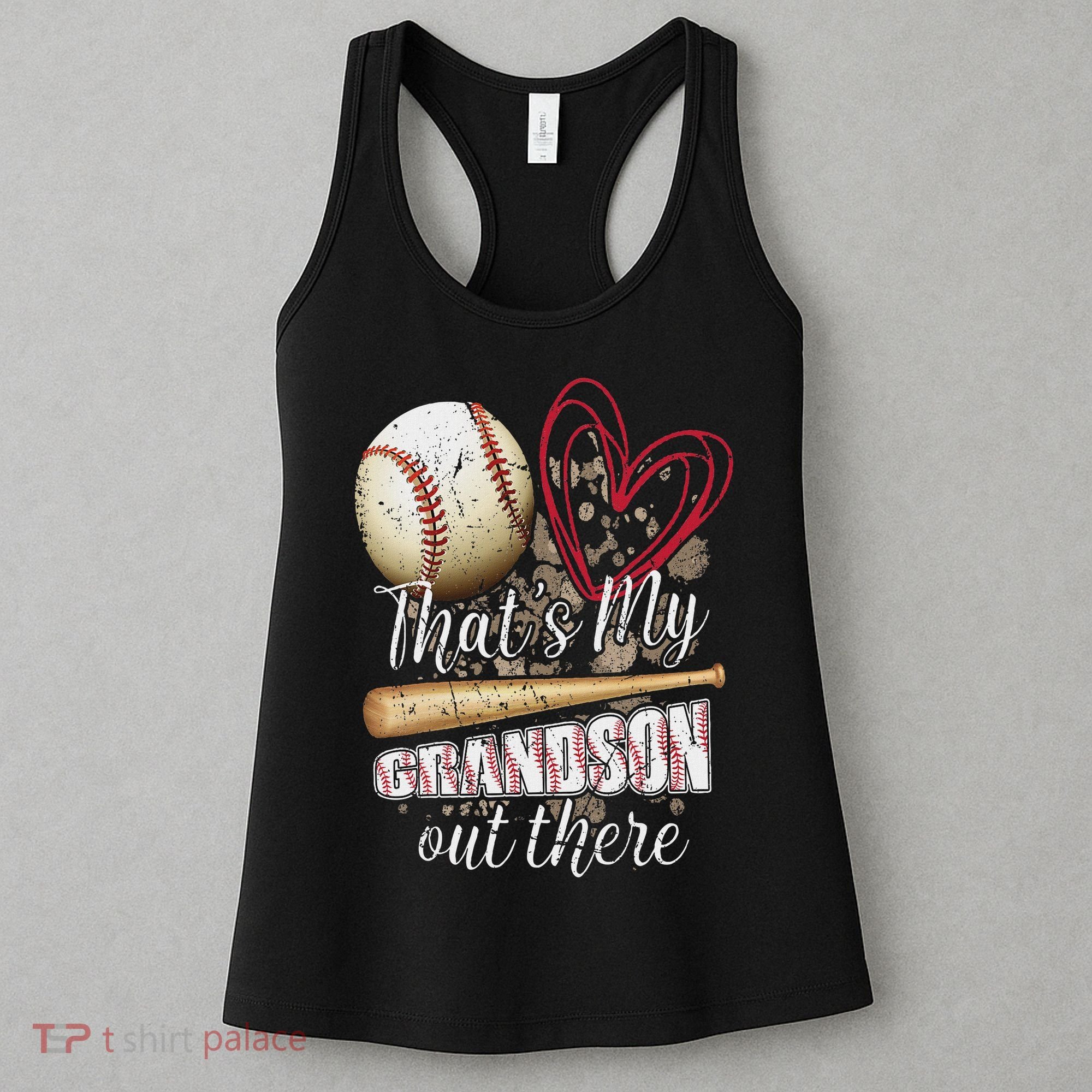 Thats My Grandson Out There Cool Family Baseball Biggest Fan Women's Tank Top