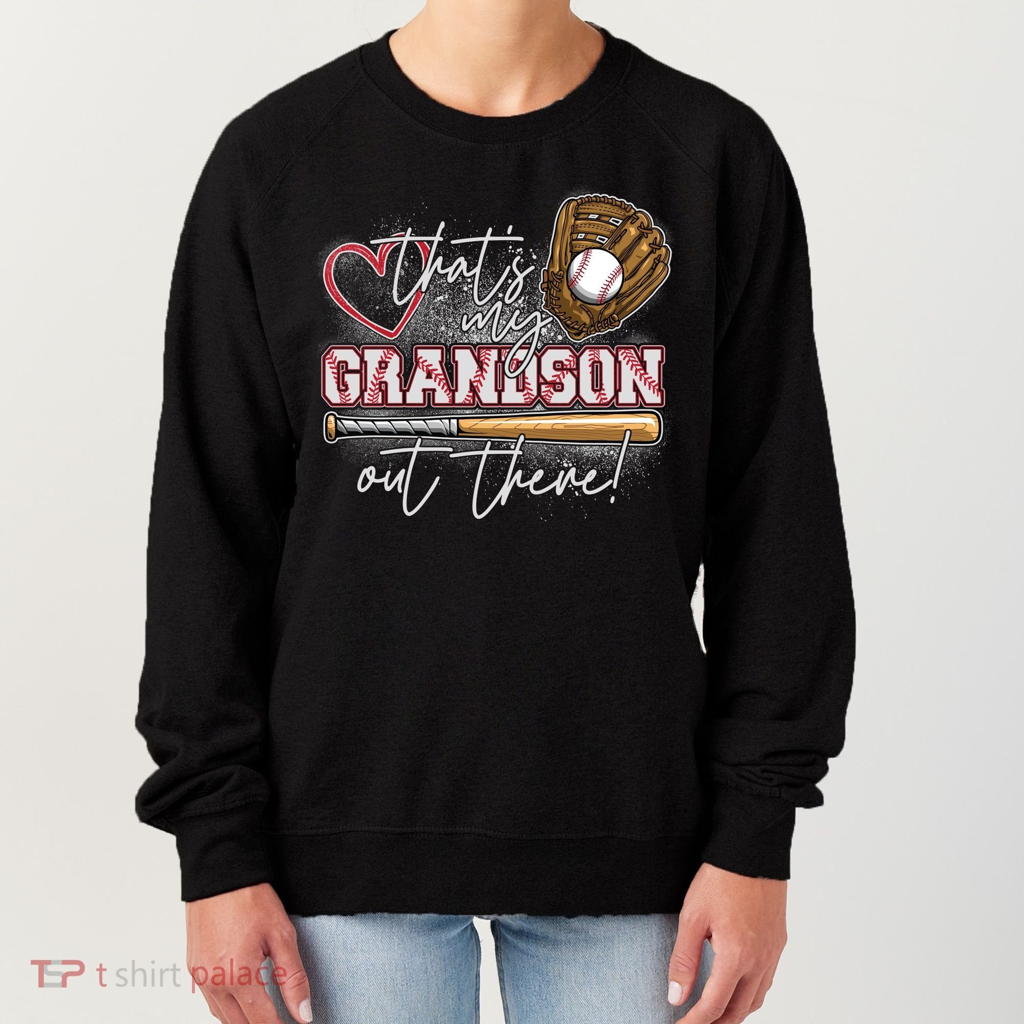 That's My Grandson Out There Proud Baseball Grandparent Women's Sweatshirt