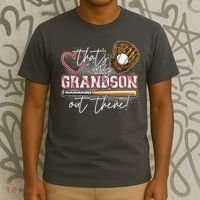 That's My Grandson Out There Proud Baseball Grandparent T-Shirt thumb 3