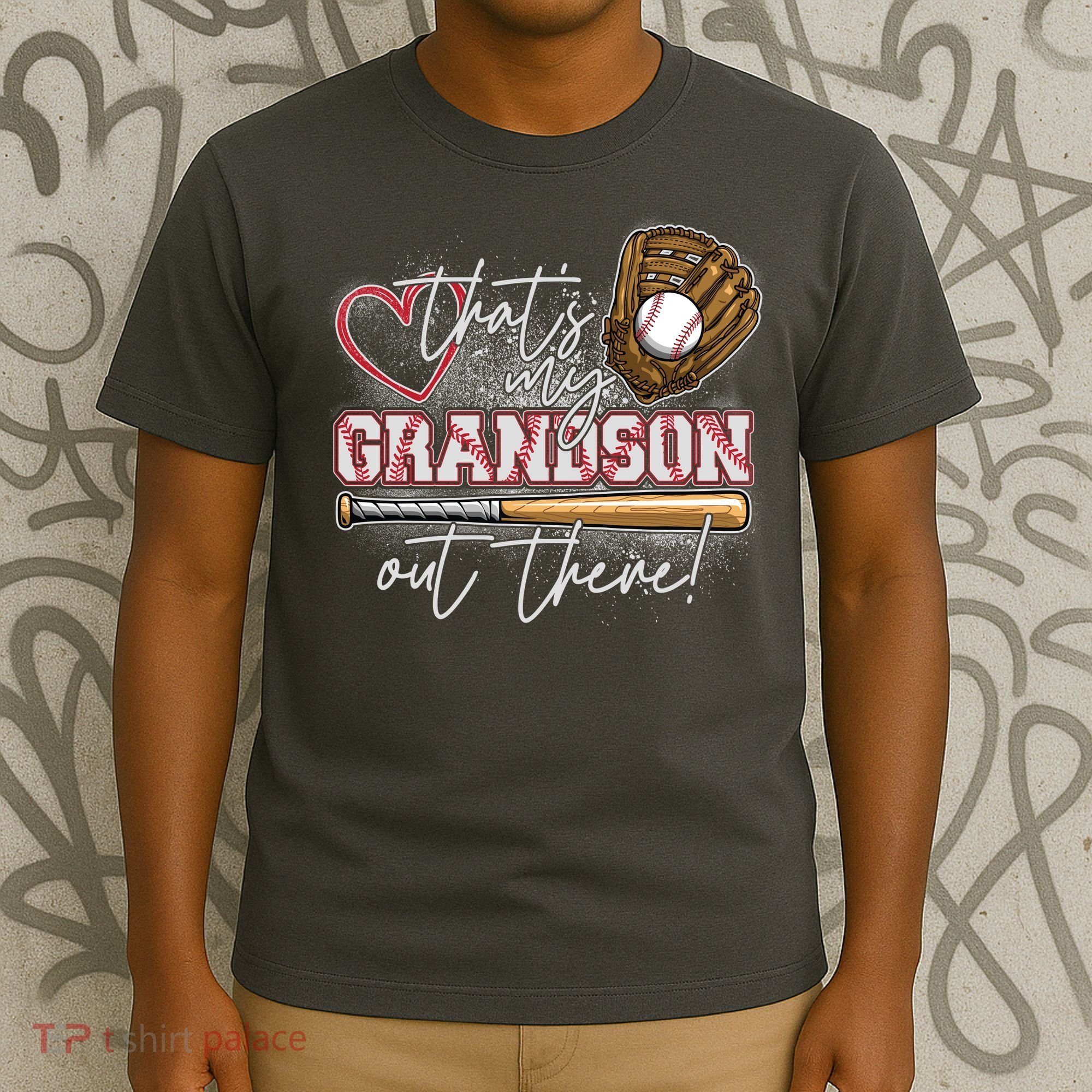 That's My Grandson Out There Proud Baseball Grandparent T-Shirt