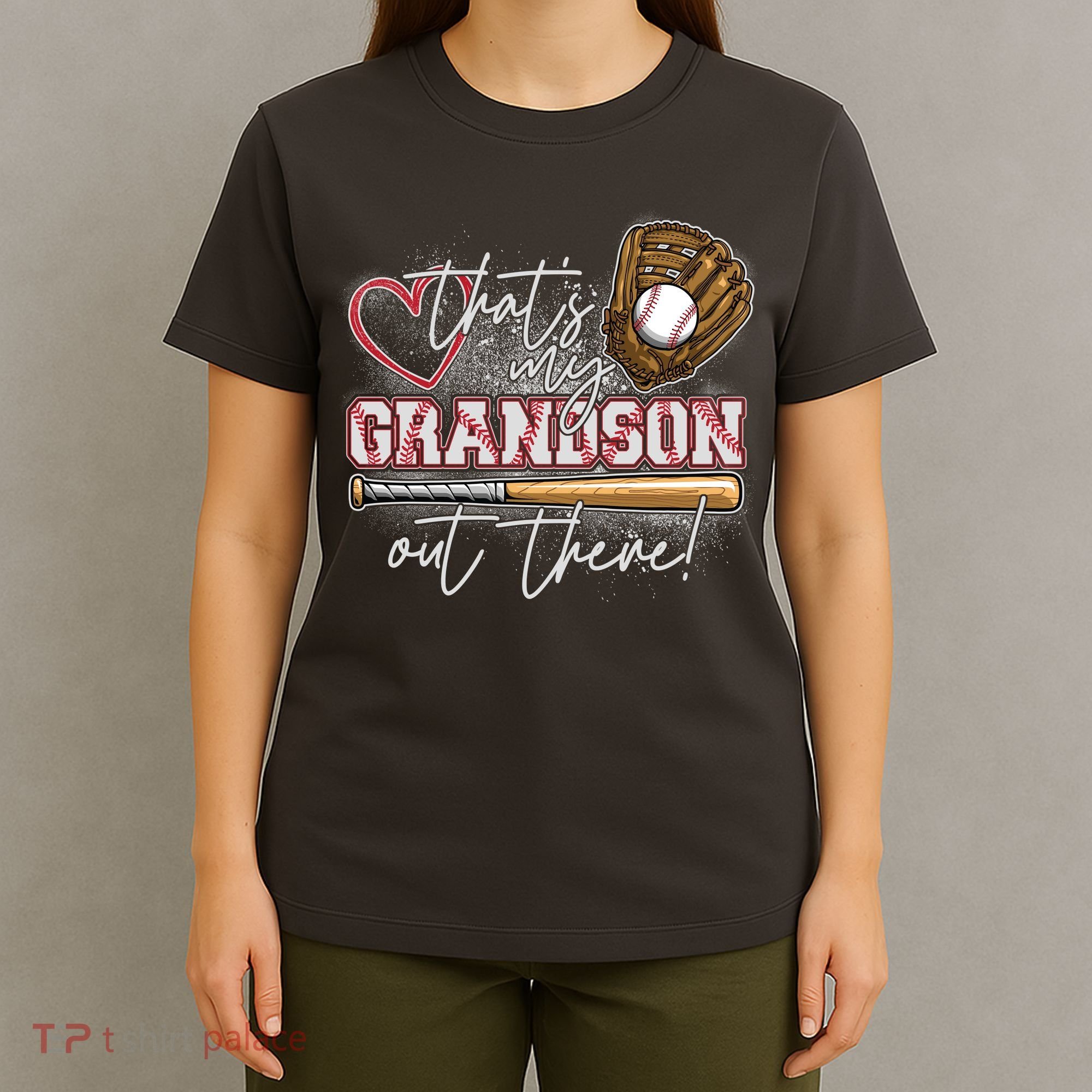 That's My Grandson Out There Proud Baseball Grandparent T-Shirt