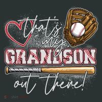 That's My Grandson Out There Proud Baseball Grandparent T-Shirt thumb 7