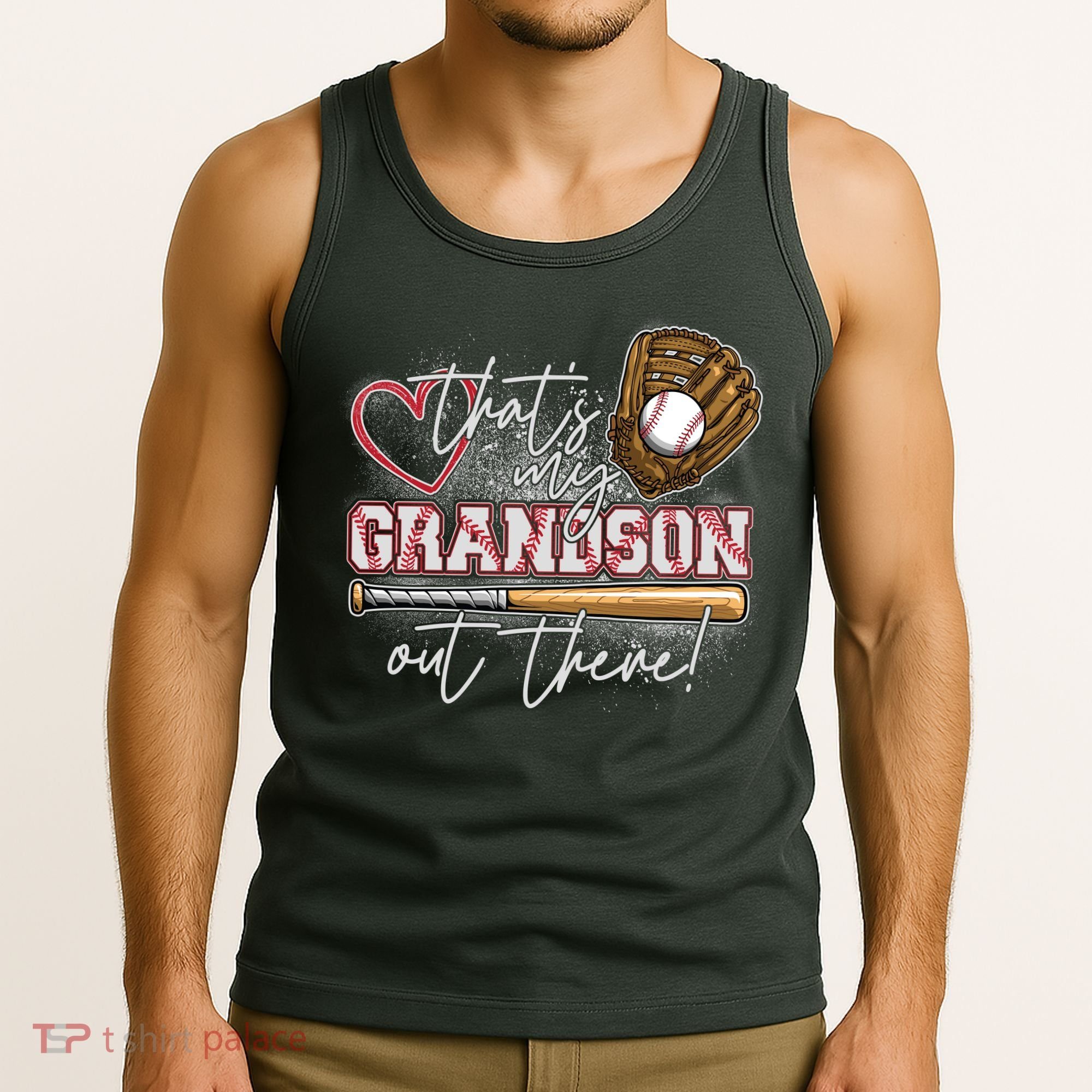 That's My Grandson Out There Proud Baseball Grandparent Tank Top