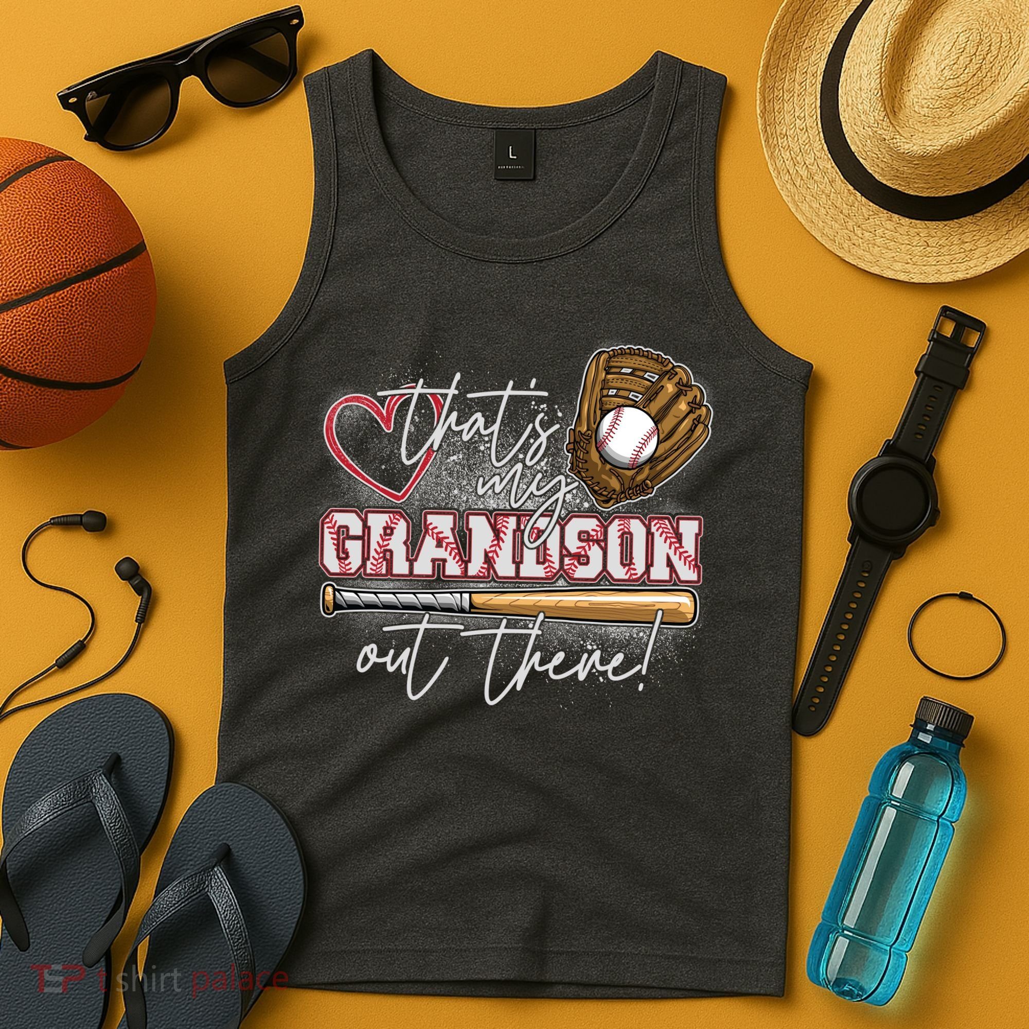 That's My Grandson Out There Proud Baseball Grandparent Tank Top