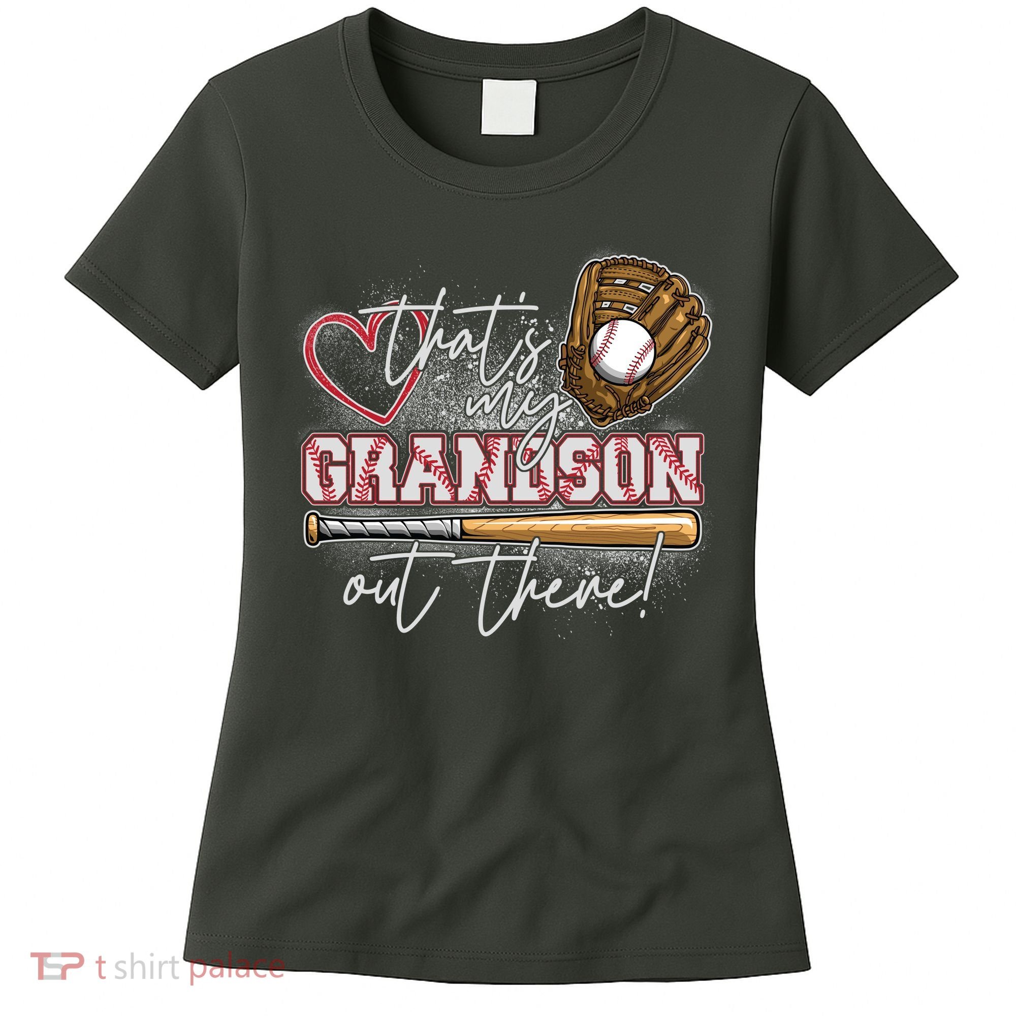 That's My Grandson Out There Proud Baseball Grandparent Women's T-Shirt