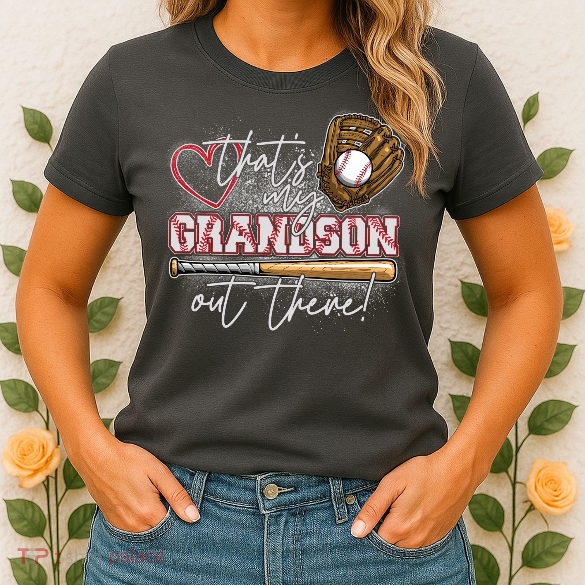 That's My Grandson Out There Proud Baseball Grandparent Women's T-Shirt