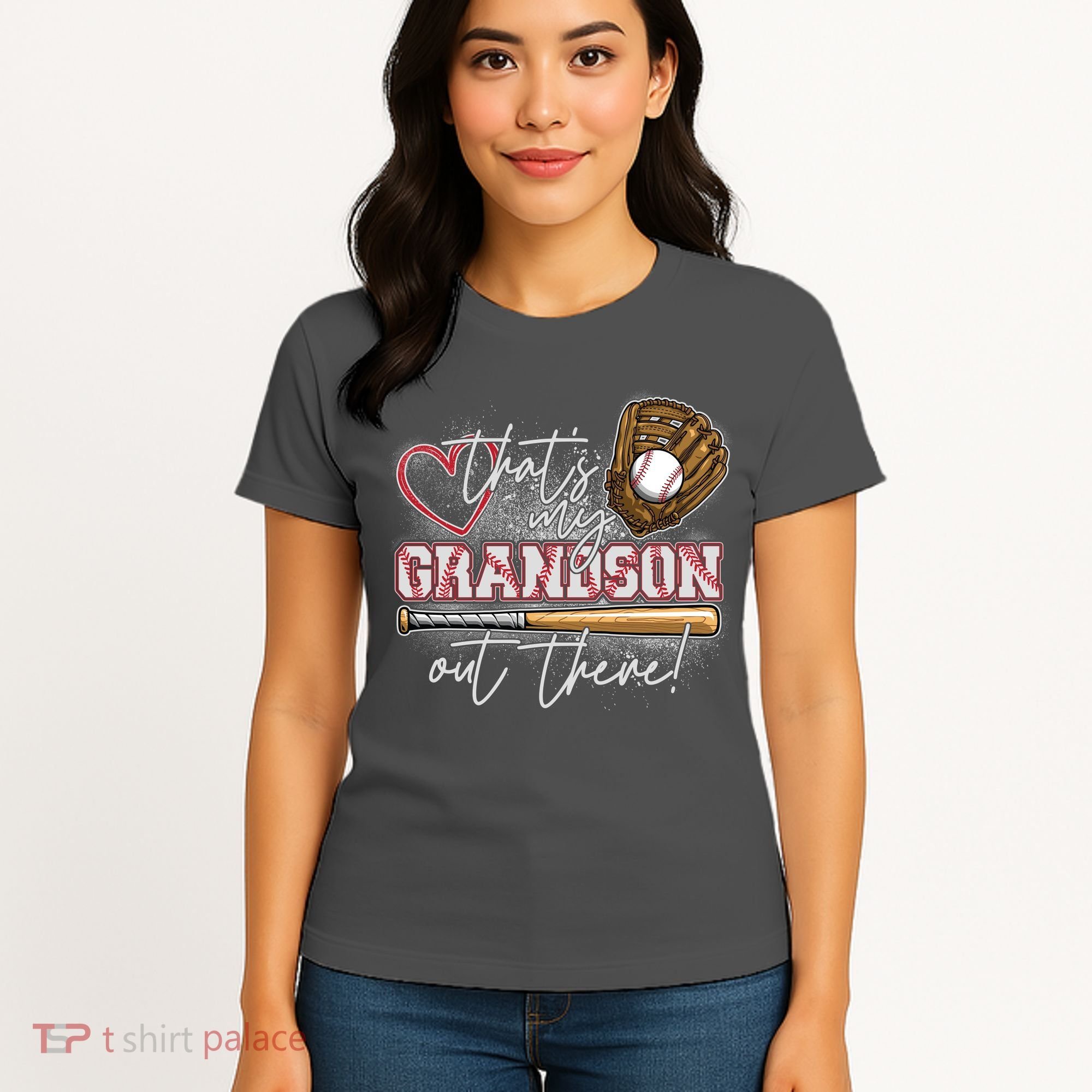 That's My Grandson Out There Proud Baseball Grandparent Women's T-Shirt