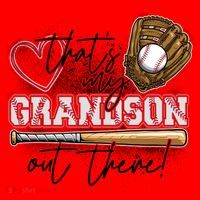 That's My Grandson Out There Proud Baseball Grandparent Santa Hat thumb 1
