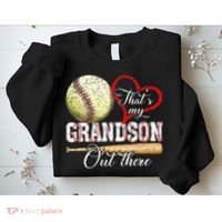 That's My Grandson Out There Baseball Grandma Mother's Day Sweatshirt thumb 2