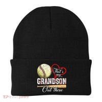 That's My Grandson Out There Baseball Grandma Mother's Day Beanie thumb 0
