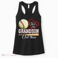 That's My Grandson Out There Baseball Grandma Mother's Day Women's Tank Top thumb 0