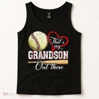 That's My Grandson Out There Baseball Grandma Mother's Day Tank Top thumb 2