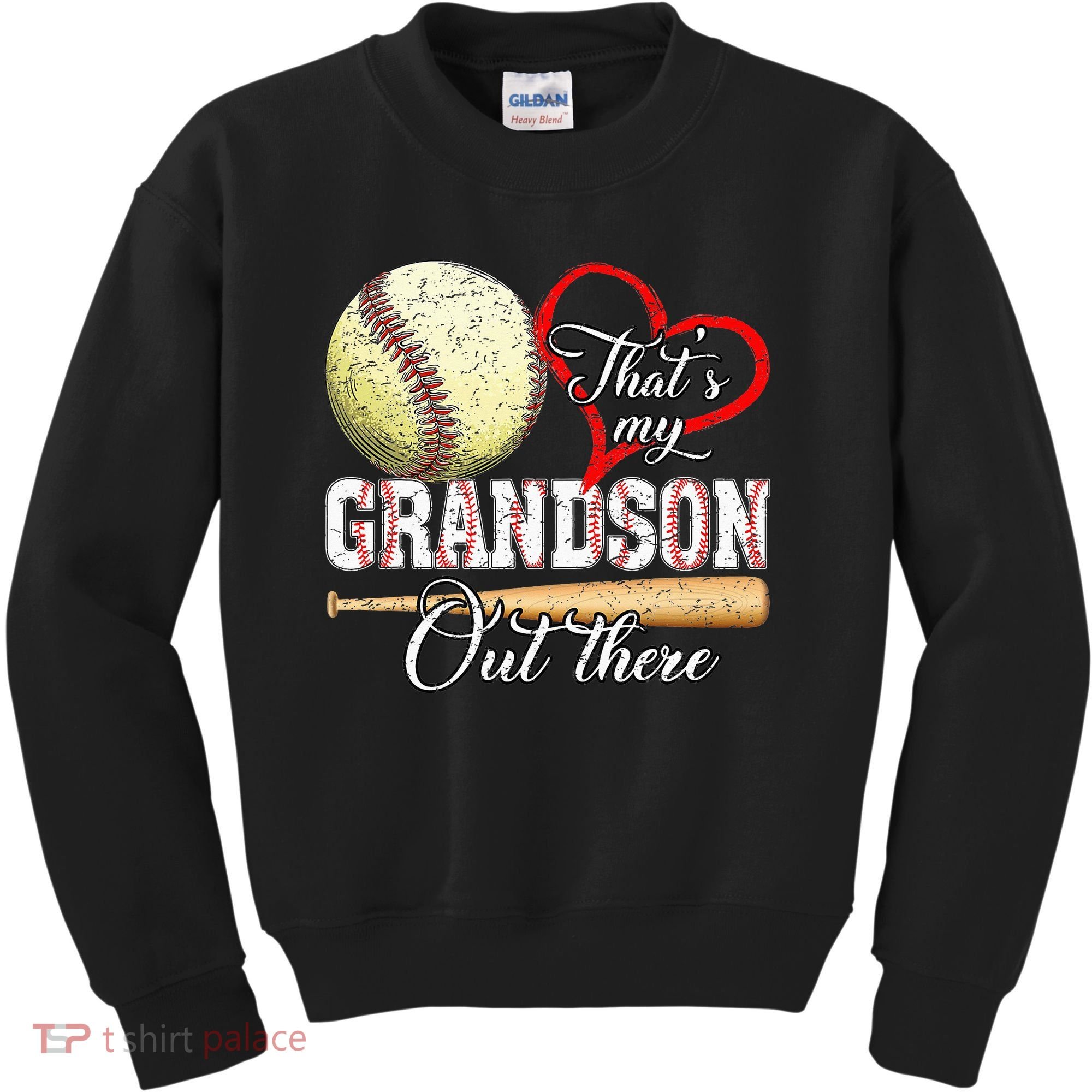 That's My Grandson Out There Baseball Grandma Mother's Day Kids Sweatshirt