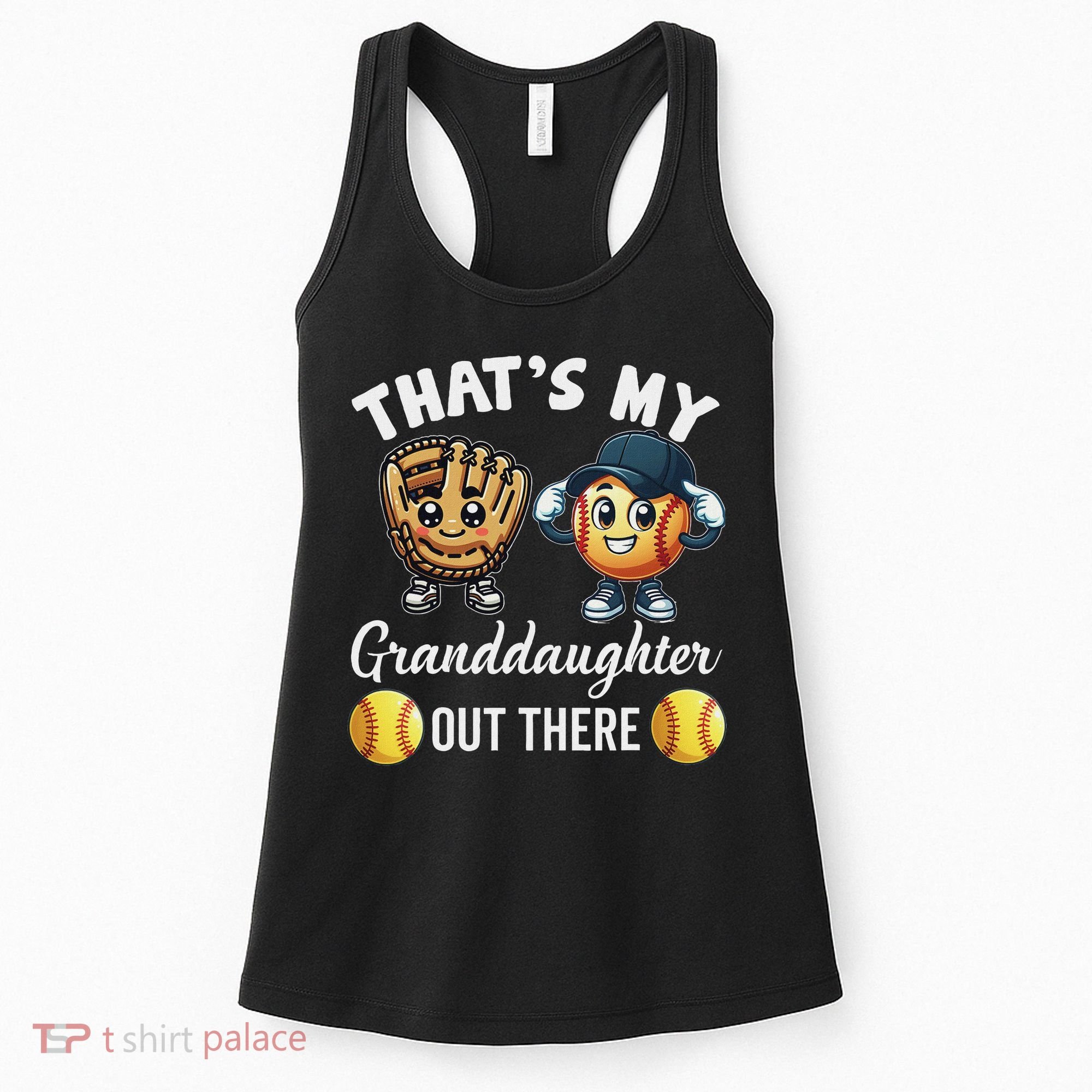 ThatS My Granddaughter Out There Softball Grandpa Grandma Women's Tank Top