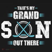 That's My Grandson Out There Ice Hockey Grandma Grandpa Gift Women's Hoodie thumb 2