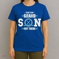 That's My Grandson Out There Ice Hockey Grandma Grandpa Gift T-Shirt thumb 4