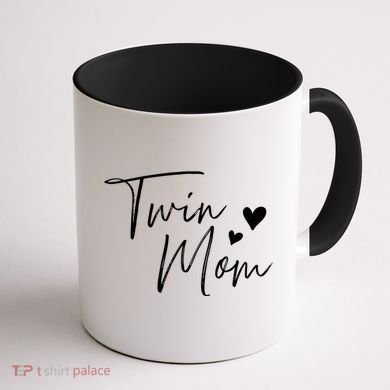 Twin Mom Hearts Gift Coffee Mug back