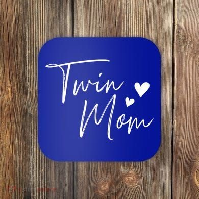 Twin Mom Hearts Gift Coaster