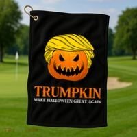 Trumpkin Make Halloween Great Again Cool Gift Golf Towel thumb 1
