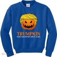 Trumpkin Make Halloween Great Again Cool Gift Kids Sweatshirt thumb 0