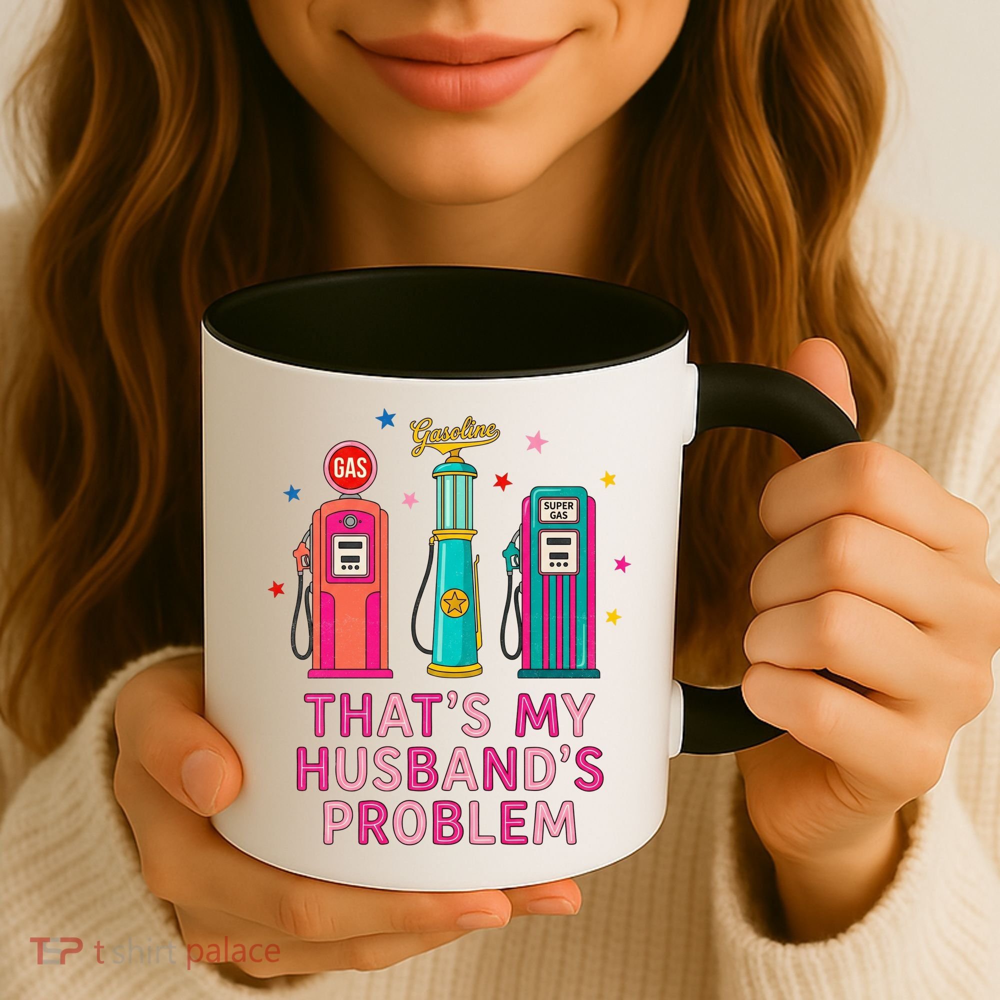 That’s My Husband’s Problem Funny Wife Gas Coffee Mug