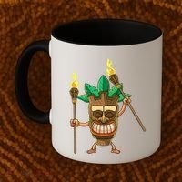 Tiki Man Hawaiian Summer Tropical Luau Party Coffee Mug thumb 2